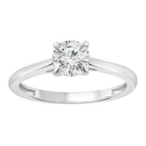 Unique Moments 3/4 Ct Round Lab Grown Diamond Solitaire Engagement Ring in 10K White Gold for Women (J, SI-I1)