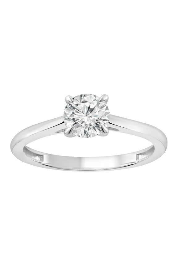 3/4 Ct Round Lab Grown Diamond Solitaire Engagement Ring in 10K White Gold for Women (J, SI-I1)