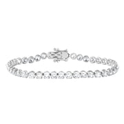 Unique Moments 3 Carat Round Lab Grown Diamond 7" Tennis Bracelet in Sterling Silver for Women