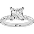 thumbnail image 1 of Unique Moments 3 Ct Diamond Solitaire With Accents Princess Engagement Ring 10k White Gold, 1 of 6