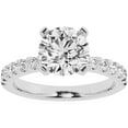 thumbnail image 1 of Unique Moments 3 Ct Diamond Solitaire With Accents Round Engagement Ring 14K White Gold, 1 of 6