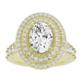 thumbnail image 1 of Unique Moments 3 Ct Lab Grown Split Shank Oval Diamond Halo Engagement Ring 10K Yellow Gold, 1 of 6