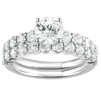 Unique Moments 3 Ct Round Cut Lab Grown Diamond Engagement Ring Set 10K White Gold