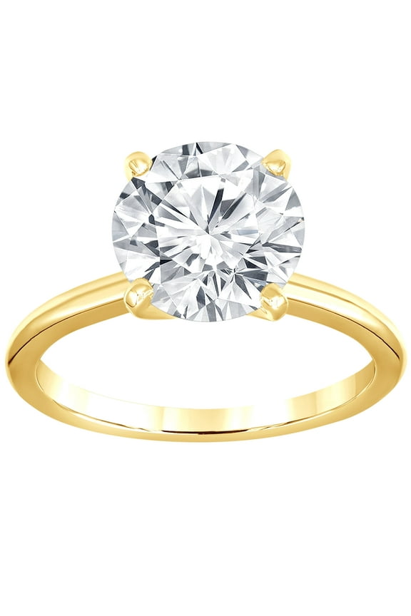 Unique Moments 3 ct Lab Grown Diamond Solitaire Ring in 14K Yellow Gold