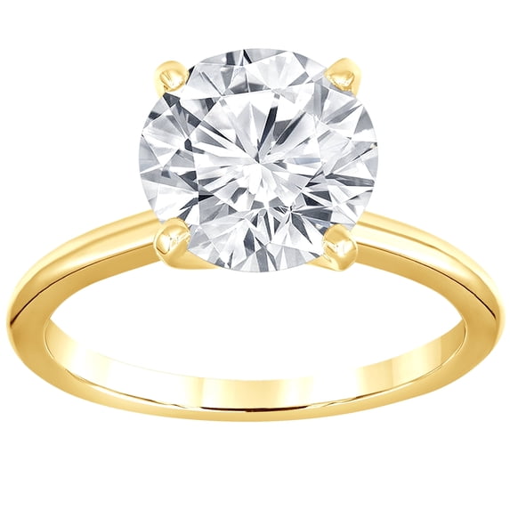 Unique Moments 3 ct Lab Grown Diamond Solitaire Ring in 14K Yellow Gold