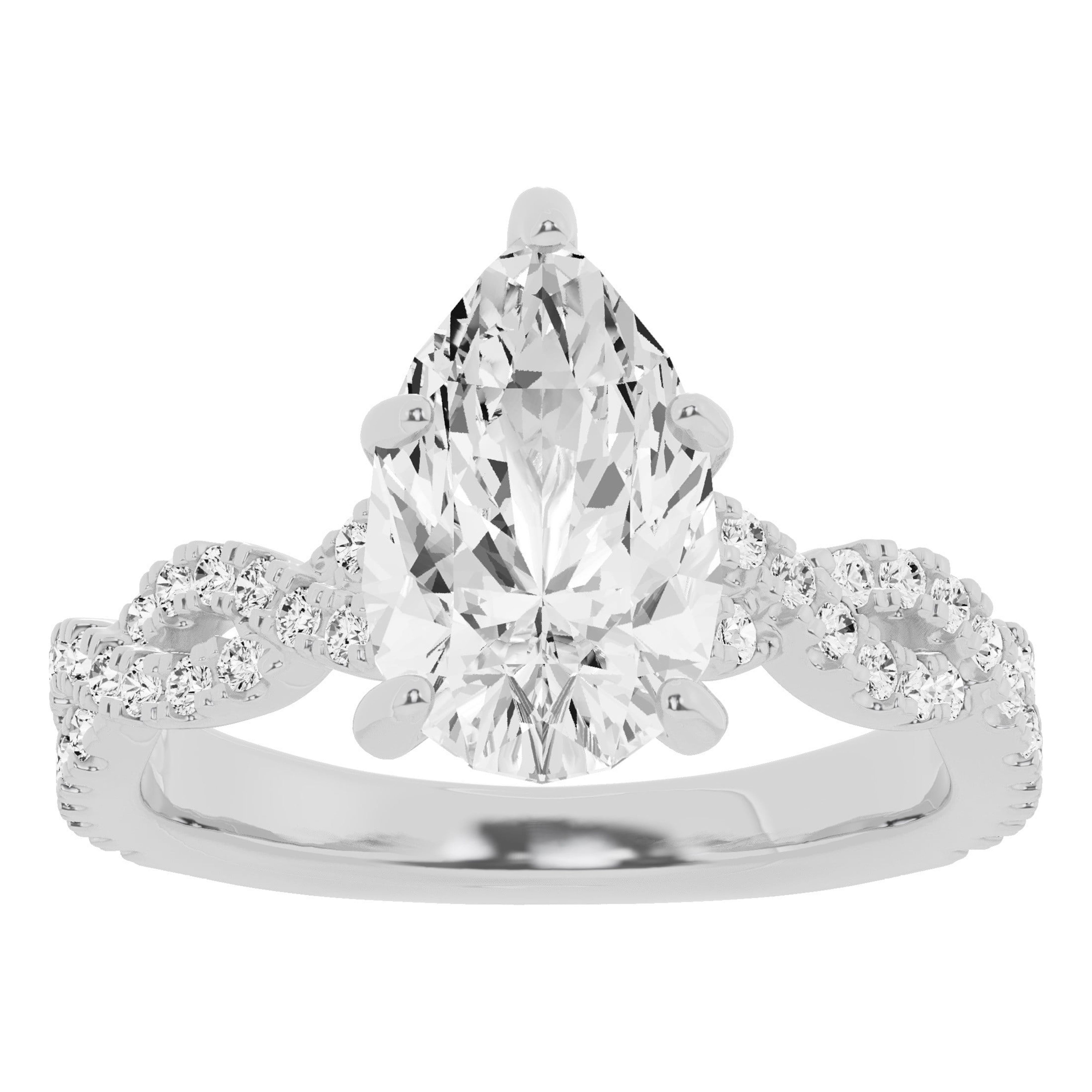 Unique Moments 3 ct Lab Grown Pear Diamond Infinity Solitaire