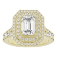 thumbnail image 1 of Unique Moments 3 ct Lab Grown Split Shank Emerald Diamond Halo Engagement Ring 14K Yellow Gold, 1 of 6
