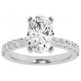 thumbnail image 1 of Unique Moments 3 cttw Lab Grown Oval Cut Diamond Engagement Solitaire Ring 10K White Gold, 1 of 6