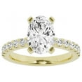 thumbnail image 1 of Unique Moments 3 cttw Lab Grown Oval Cut Diamond Engagement Solitaire Ring 10K Yellow Gold, 1 of 6