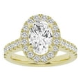thumbnail image 1 of Unique Moments 3ct Lab Grown Diamond Halo Oval Engagement Ring 14K Yellow Gold, 1 of 6
