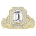 thumbnail image 1 of Unique Moments 3ct Lab Grown Emerald Cut Diamond Engagement Ring 14K Yellow Gold, 1 of 5