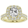 thumbnail image 1 of Unique Moments 3ct Lab Grown Halo Cushion Shape Diamond Engagement Ring 10K Yellow Gold, 1 of 6