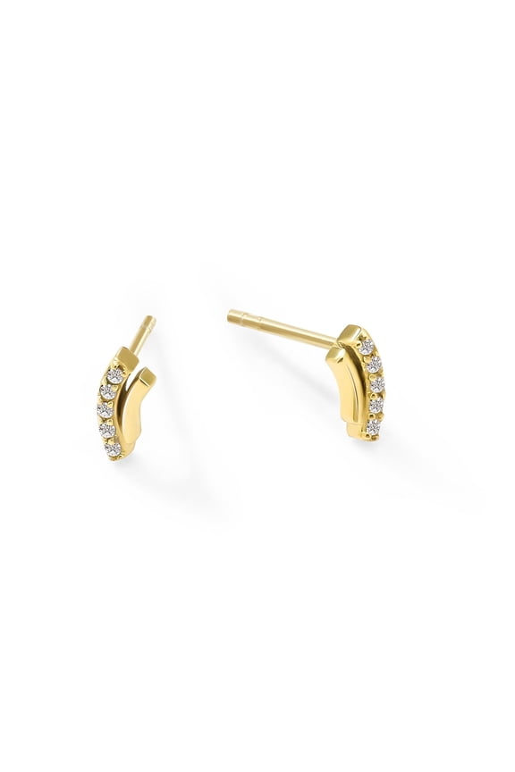 Unique Moments Brynne Stud Earrings with Lab Grown Diamond Accents | Gold Plated Sterling Silver Jewelry | Gift for Women Men