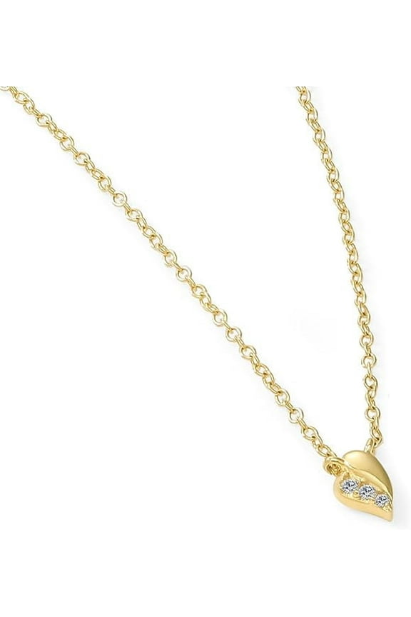 Unique Moments Gold Plated 925 Sterling Silver 16 Inch Lab Grown Diamond Necklace for Women/Men