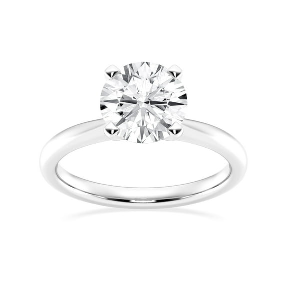 Unique Moments IGI Certified 2 Carat Round Solitaire Lab Grown Diamond Engagement Ring 14K White Gold (F-G,VS2)