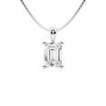 thumbnail image 1 of Unique Moments IGI Certified 1 1/2 Carat Emerald Cut Lab Grown Diamond Solitaire Pendant Necklace In 14K White Gold For Women, 1 of 5