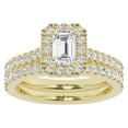 thumbnail image 1 of Unique Moments Lab Grown 1.50 Carat Diamond Emerald Solitaire Bridal Set, Engagement Ring for Women 10K Yellow Gold, 1 of 6