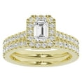 thumbnail image 1 of Unique Moments Lab Grown 1.50 Carat Diamond Emerald Solitaire Bridal Set, Engagement Ring for Women 14K Yellow Gold, 1 of 6