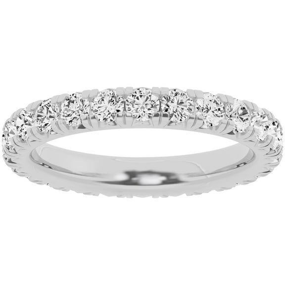 Unique Moments Lab Grown 1.50 Carat Diamond Eternity Wedding Ring 10K White Gold Womens Band