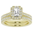 thumbnail image 1 of Unique Moments Lab Grown 1.50 Carat Diamond Radiant Solitaire Bridal Set, Engagement Ring for Women 14K Yellow Gold, 1 of 5