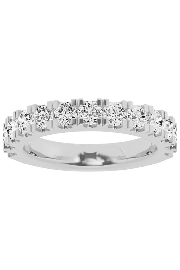 Unique Moments Lab Grown 1.50 Ctw Round-Cut Diamond Wedding Band in 10K White Gold