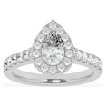 thumbnail image 1 of Unique Moments Lab Grown 1.50 ct Pear Halo Diamond Engagement Ring 14K White Gold, 1 of 7