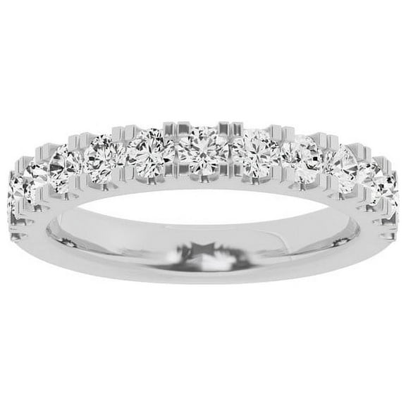 Unique Moments Lab Grown 1 Ctw Round-Cut Diamond Wedding Band in 10K White Gold