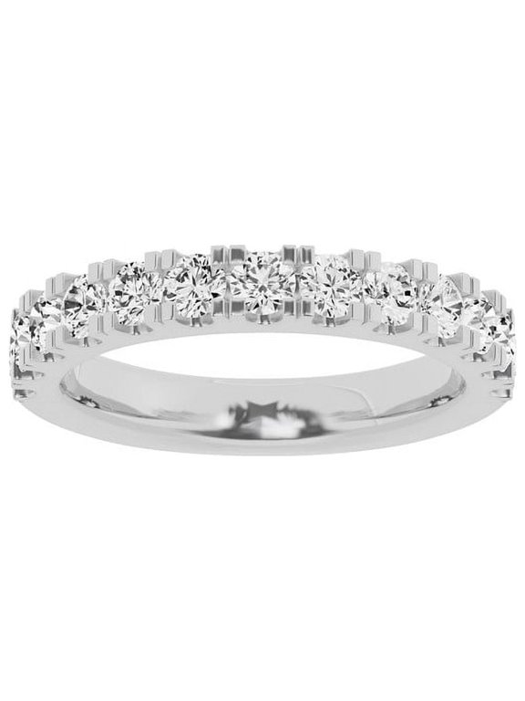 Unique Moments Lab Grown 1 Ctw Round-Cut Diamond Wedding Band in 10K White Gold