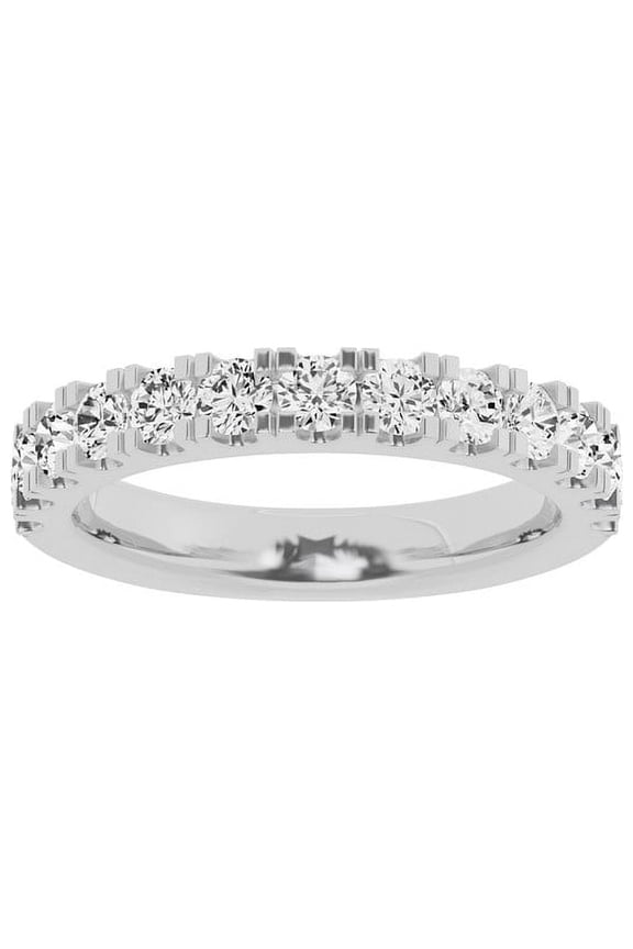 Unique Moments Lab Grown 1 Ctw Round-Cut Diamond Wedding Band in 10K White Gold