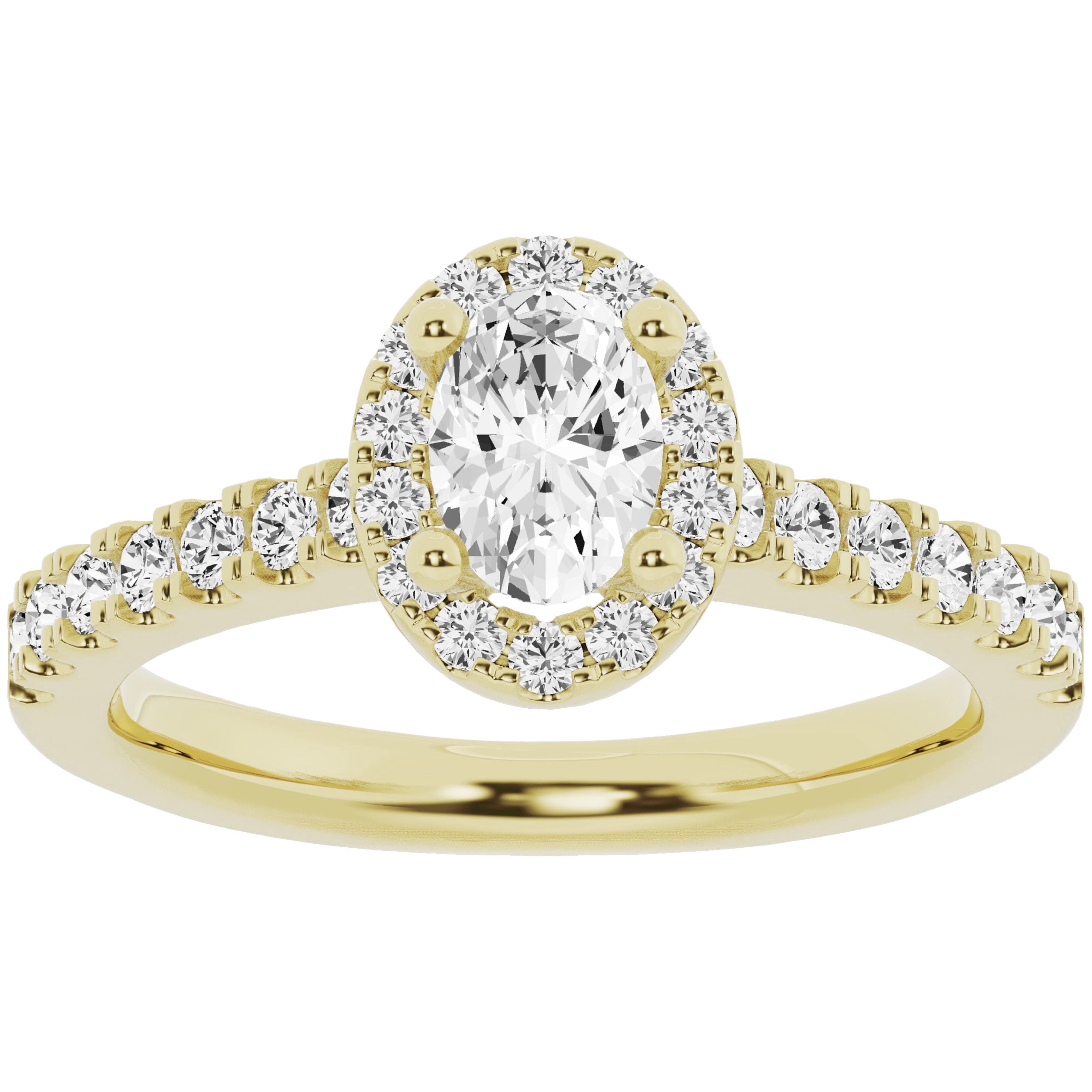 Unique Moments Lab Grown 1 ct Diamond Engagement Ring Oval Halo Vintage ...