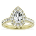 thumbnail image 1 of Unique Moments Lab Grown 2.00 ct Pear Halo Diamond Engagement Ring 10K Yellow Gold, 1 of 7