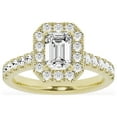 thumbnail image 1 of Unique Moments Lab Grown 2.00 ct Radiant Halo Diamond Engagement Ring 14K Yellow Gold, 1 of 7