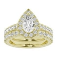 thumbnail image 1 of Unique Moments Lab Grown 2.50 Carat Diamond Pear Solitaire Bridal Set, Engagement Ring for Women 14K Yellow Gold, 1 of 5