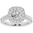 thumbnail image 1 of Unique Moments Lab Grown 2.50 ct Cushion Halo Diamond Engagement Ring 14K White Gold, 1 of 6