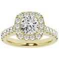 thumbnail image 1 of Unique Moments Lab Grown 2.50 ct Cushion Halo Diamond Engagement Ring 14K Yellow Gold, 1 of 6