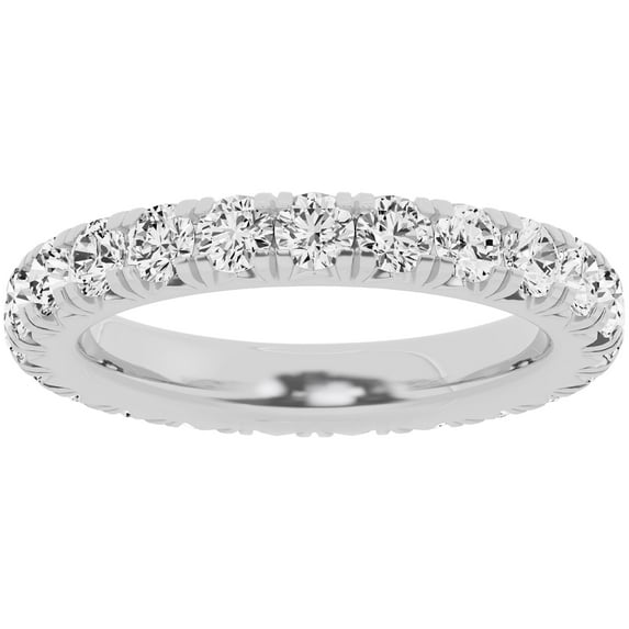 Unique Moments Lab Grown 2 Carat Diamond Eternity Wedding Ring 14K White Gold Womens Band