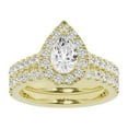 thumbnail image 1 of Unique Moments Lab Grown 2 Carat Diamond Pear Solitaire Bridal Set, Engagement Ring for Women 10K Yellow Gold, 1 of 5