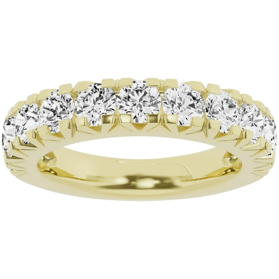 Unique Moments Lab Grown 2 Carat Diamond Wedding Ring Half Eternity Wedding Band 14K Yellow Gold