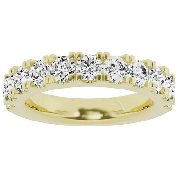 Unique Moments Lab Grown 2 Carat Round-Cut Diamond Wedding Band in 10K Yellow Gold