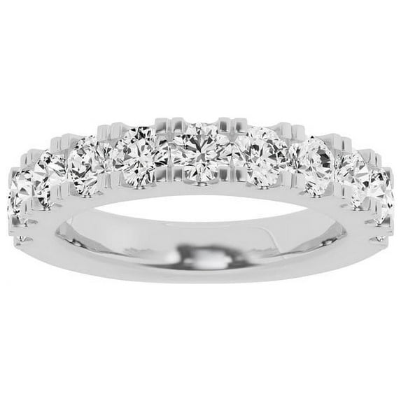 Unique Moments Lab Grown 2 Carat Round-Cut Diamond Wedding Band in 14K White Gold