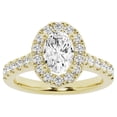 thumbnail image 1 of Unique Moments Lab Grown 2 ct Diamond Engagement Ring Oval Halo Solitaire 14K Yellow Gold, 1 of 6