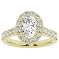 thumbnail image 1 of Unique Moments Lab Grown 2 ct Diamond Engagement Ring Oval Halo Solitaire 14K Yellow Gold, 1 of 6