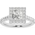 thumbnail image 1 of Unique Moments Lab Grown 2 ct Diamond Engagement Ring Princess Halo Solitaire 10K White Gold, 1 of 6