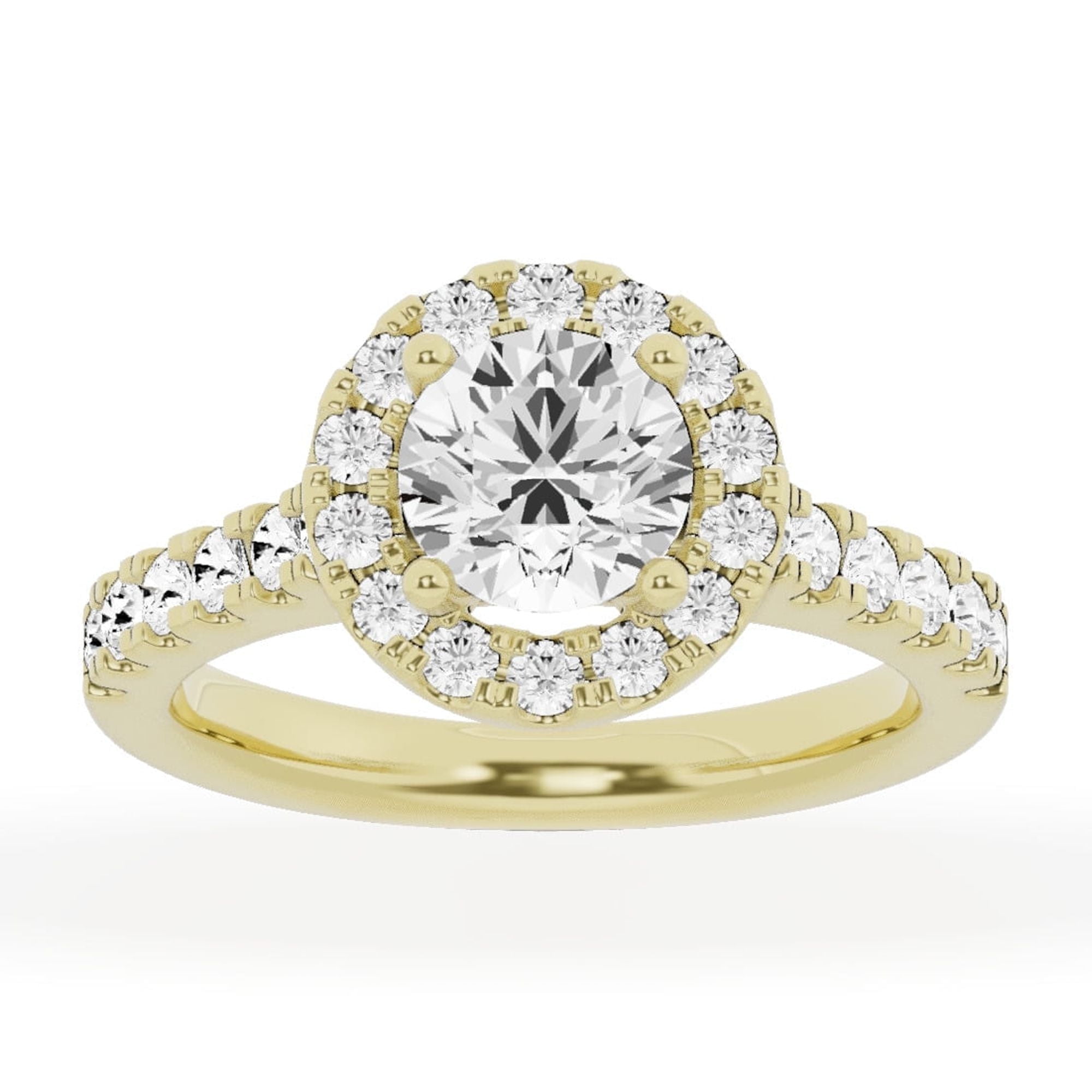 Unique Moments Lab Grown 2 ct Diamond Engagement Ring Round Halo ...