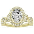 thumbnail image 1 of Unique Moments Lab Grown 2 ct Oval Cut Diamond Halo Infinity Engagement Ring 14K Yellow Gold, 1 of 6