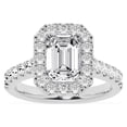 thumbnail image 1 of Unique Moments Lab Grown 3.00 ct Radiant Halo Diamond Engagement Ring 14K White Gold, 1 of 6