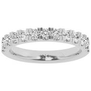 UNIQUE DESIGNS INC. Unique Moments Lab Grown 3/4 Carat Round-Cut Diamond Wedding Band in 10K White Gold