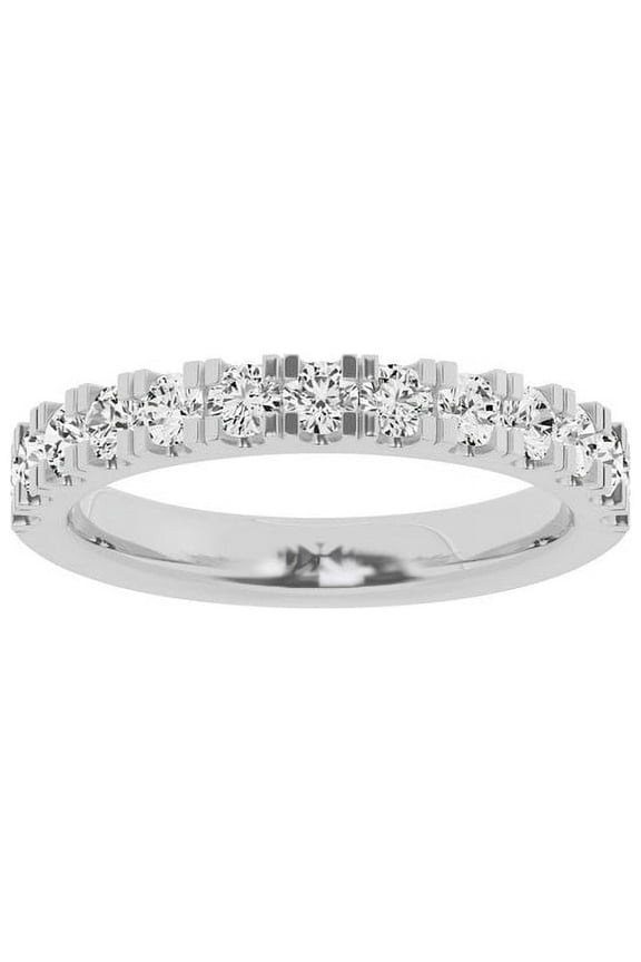 Unique Moments Lab Grown 3/4 Ctw Round-Cut Diamond Wedding Band in 10K White Gold