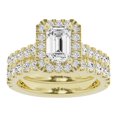thumbnail image 1 of Unique Moments Lab Grown 3 Carat Diamond Emerald Solitaire Bridal Set, Engagement Ring for Women 10K Yellow Gold, 1 of 6
