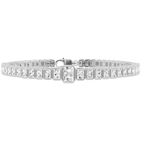 Unique Moments Lab Grown 3 Carat Radiant Diamond Bracelet 14K White Gold Bezel Set